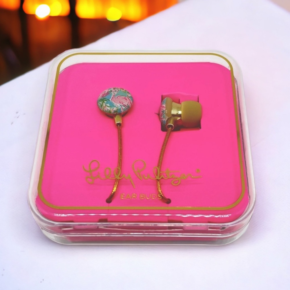 Lilly Pulitzer Earbuds with Silicone Tips and Volume Control in Floridit…